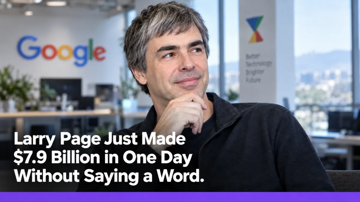 Billionaire Larry Page — Google co-founder who made $7.9 billion in one day without a single public word and the silent-system lesson every startup founder needs right now