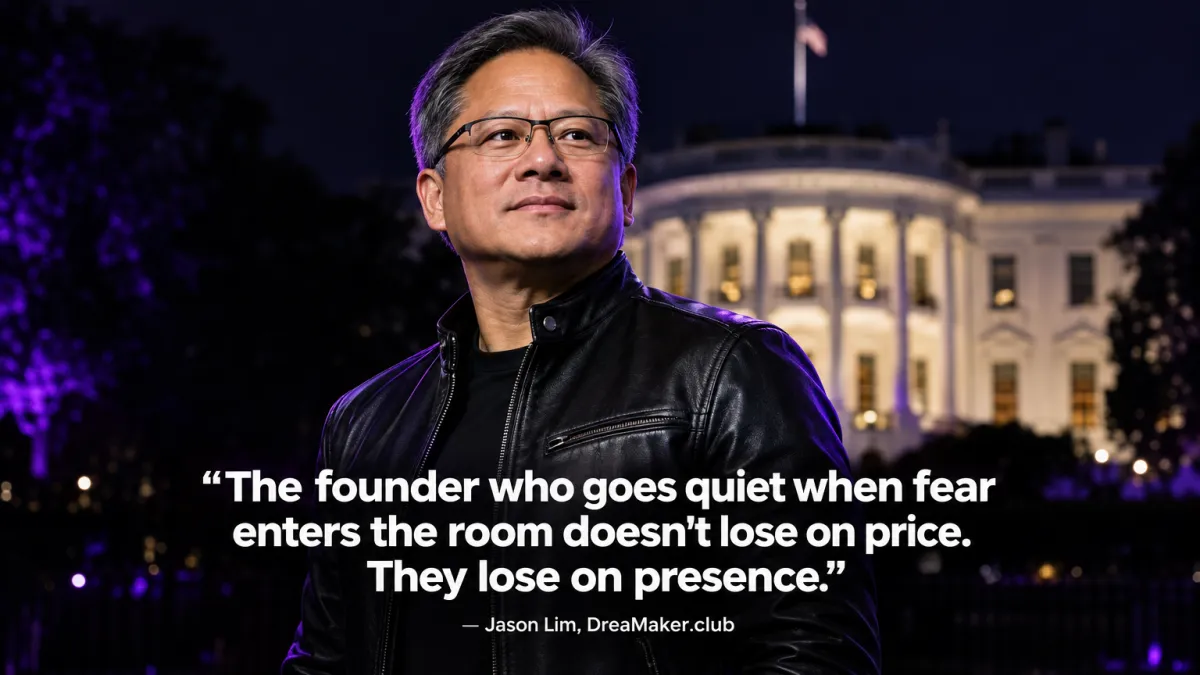 Billionaire Jensen Huang — Nvidia CEO whose $203 billion fortune and all-time stock record reveals the sell-the-future lesson every startup founder needs right now