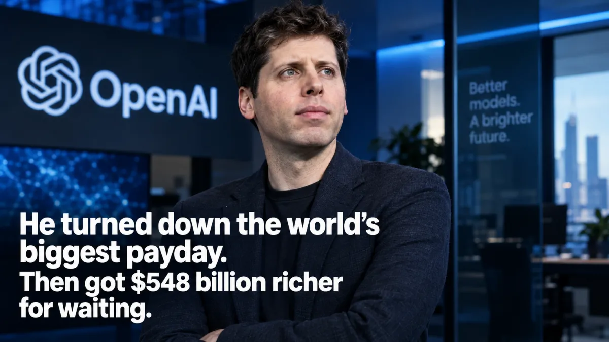 Billionaire Sam Altman — OpenAI CEO who walked away from a $1.4 trillion IPO while revenue grew 70%, revealing the sell-value-before-you-close lesson every startup founder needs right now