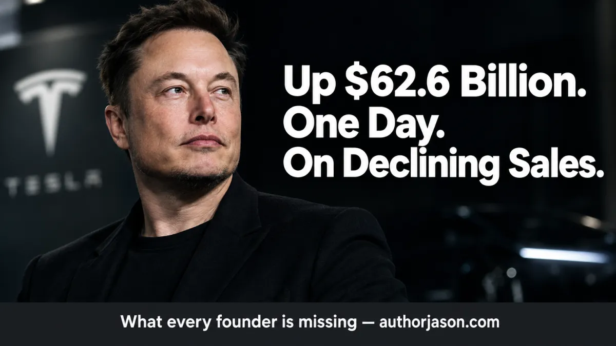 Billionaire Elon Musk — Tesla Q3 2026 delivery beat adds $53 billion in one day on declining YoY sales — the expectation engineering lesson every startup founder needs