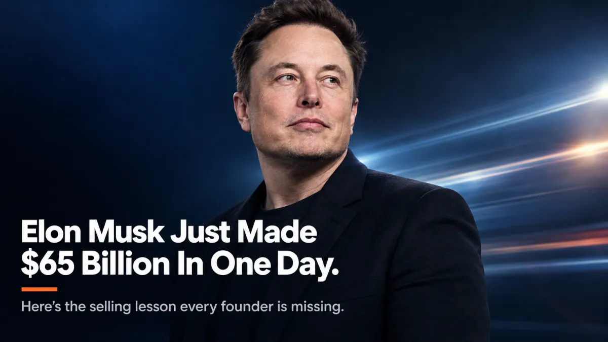 Billionaire Elon Musk gained $65 billion in one day — the selling lesson every startup founder is missing