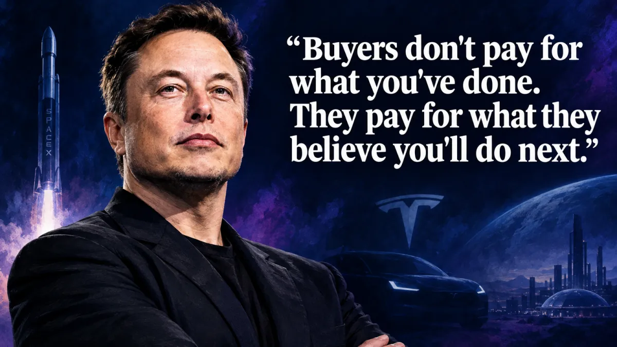 Billionaire Elon Musk editorial portrait — 65 billion single-day wealth gain, sales lesson for founders