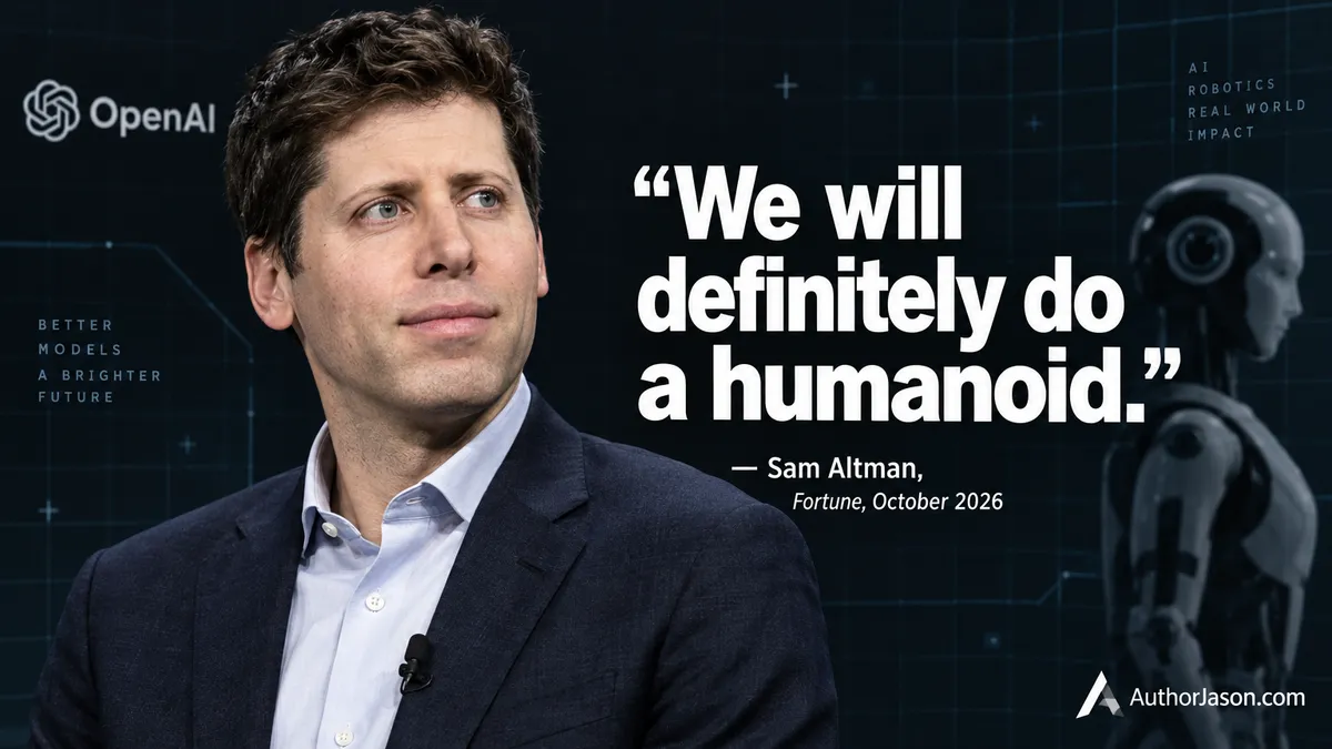Sam Altman — the OpenAI CEO who declared they will 'definitely' build a humanoid robot — the conviction-selling lesson every startup founder needs right now