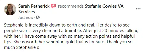 Rebecca Joelreview for Stefanie Cowles VA Services