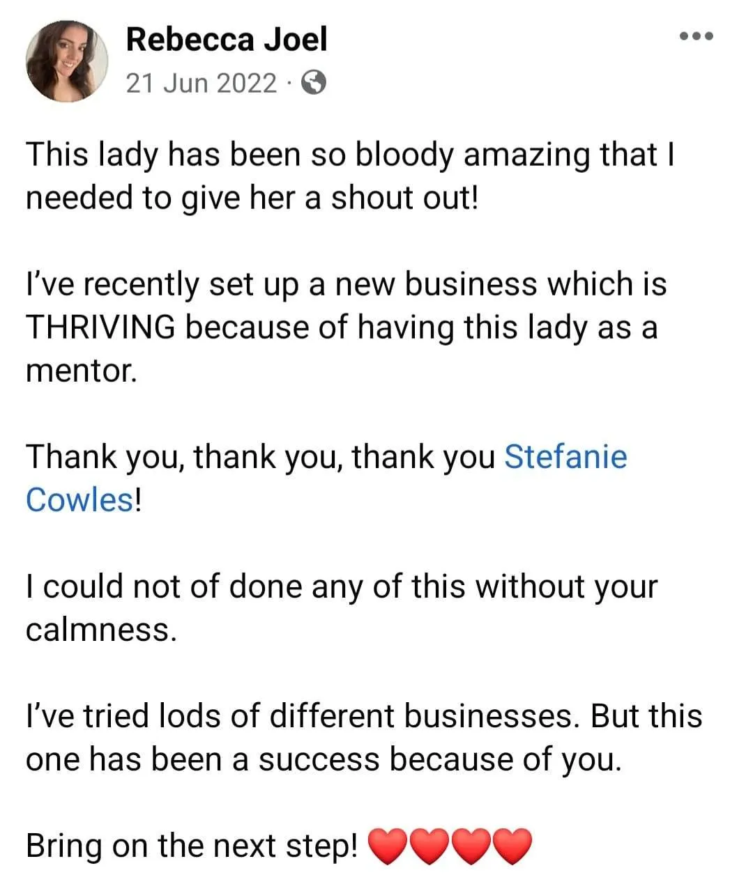 Rebecca Joelreview for Stefanie Cowles VA Services