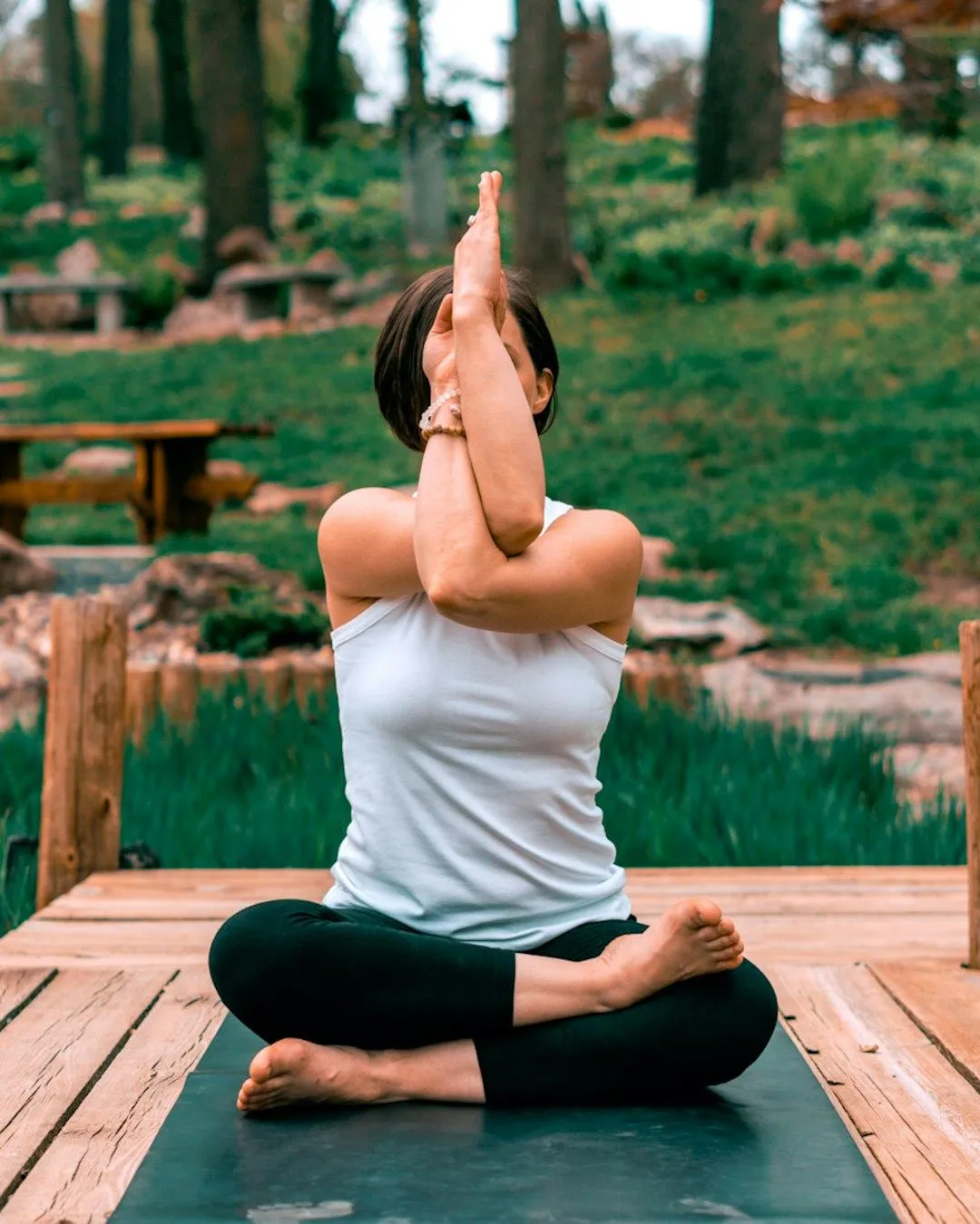 woman doing yoga pose