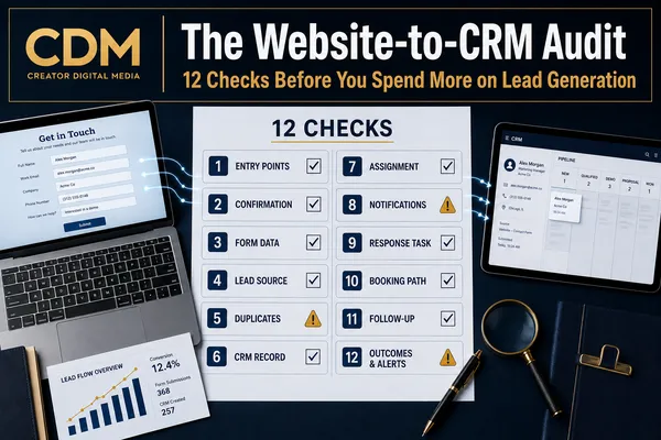 The Website-to-CRM Audit: 12 Checks Before You Spend More on Lead Generation