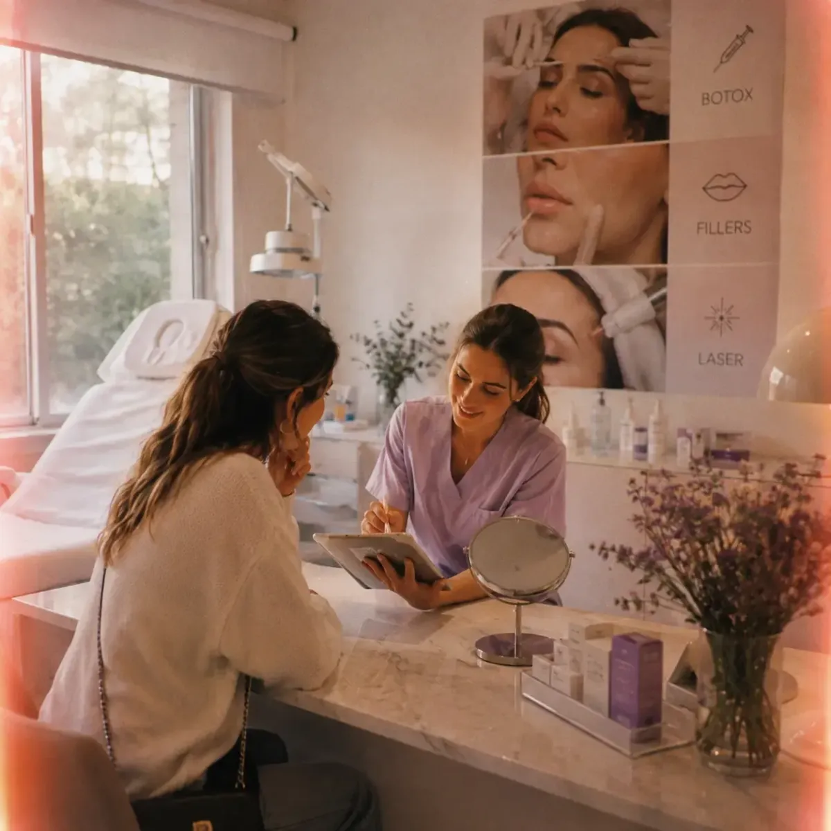 recepción de una clínica estética