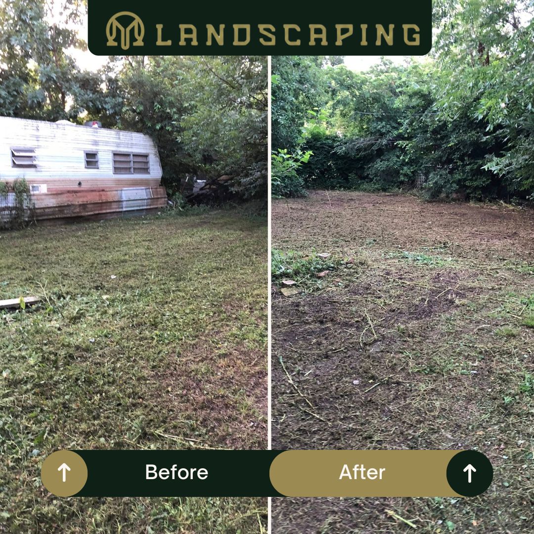 Before and after lawn mowing Ponca City