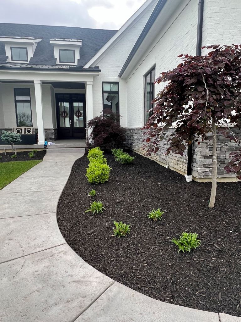 Crew installing a modern front yard in Surrey in one day