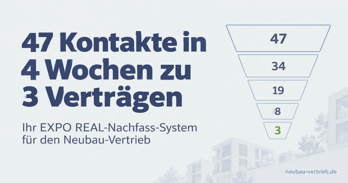 Ihr EXPO REAL-Nachfass-System: 47 Kontakte in 4 Wochen zu 3 Verträgen