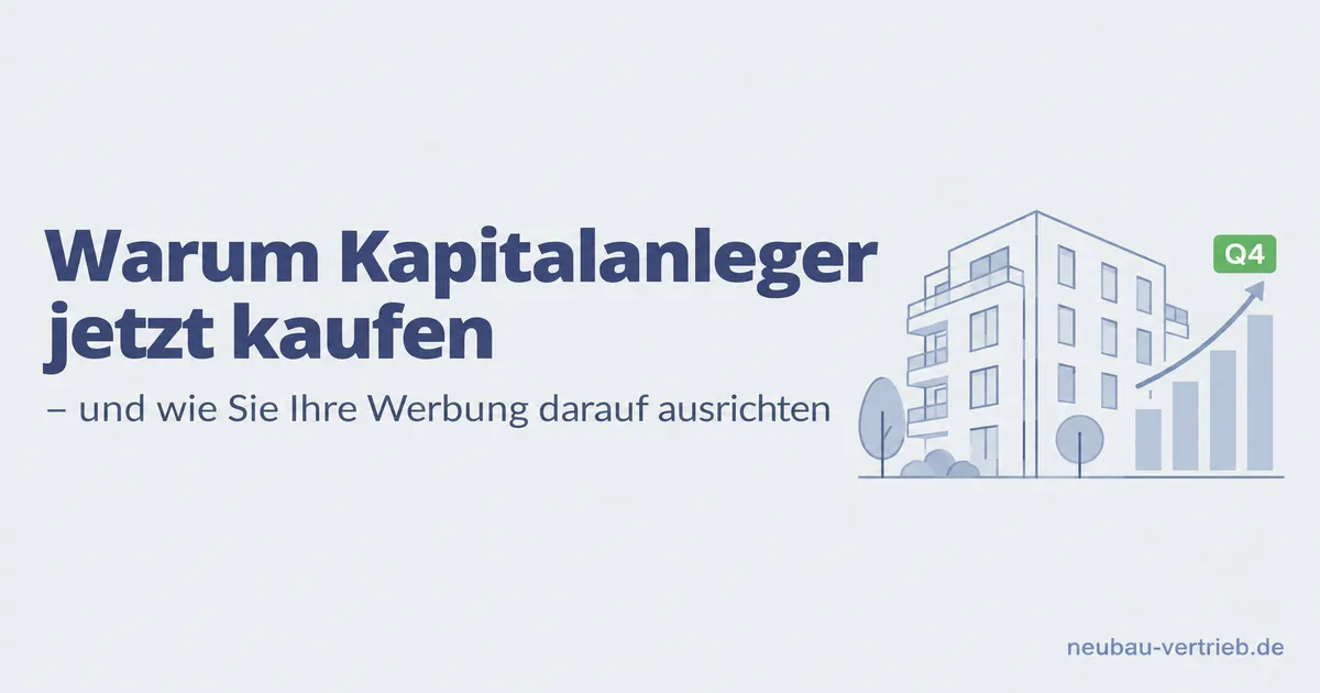 Warum Kapitalanleger jetzt kaufen – und wie Sie Ihre Werbung darauf ausrichten