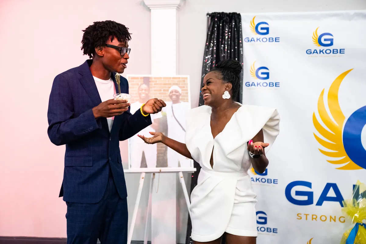 One of Gakobe’s best friends and his mother at the Gakobe Strong Walking in His Legacy Mother-Son Sneaker Ball