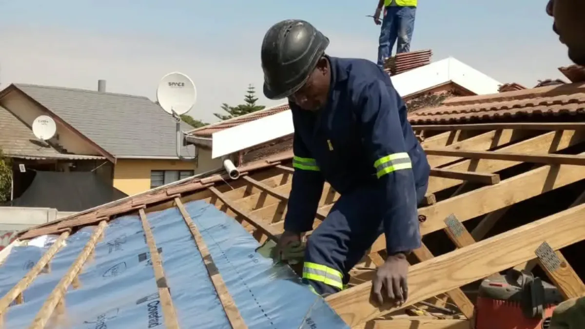 Roofing repairs and modern ceiling installation