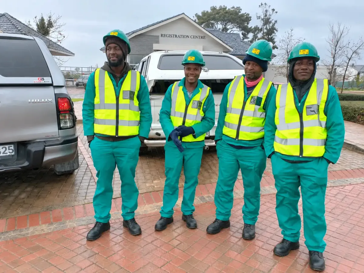 The hardworking Mis-tic Landscaping crew on site in Cape Town