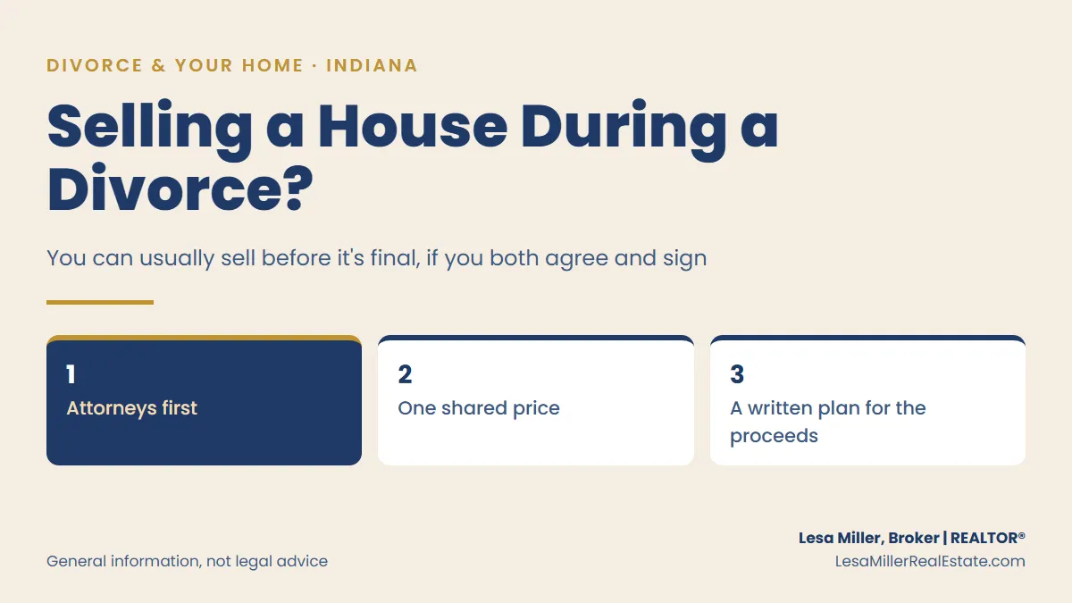 Guide to selling a house before a divorce is final in Indiana