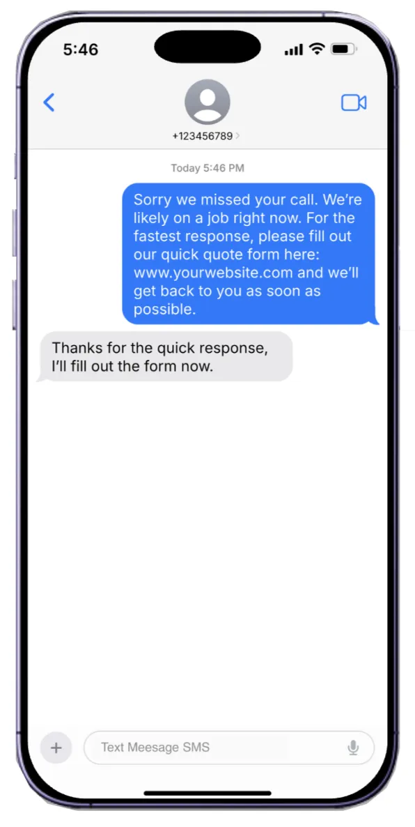 Missed Call Text Back Image