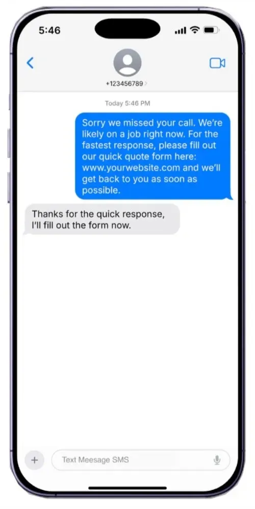 Missed Call Text Back Image