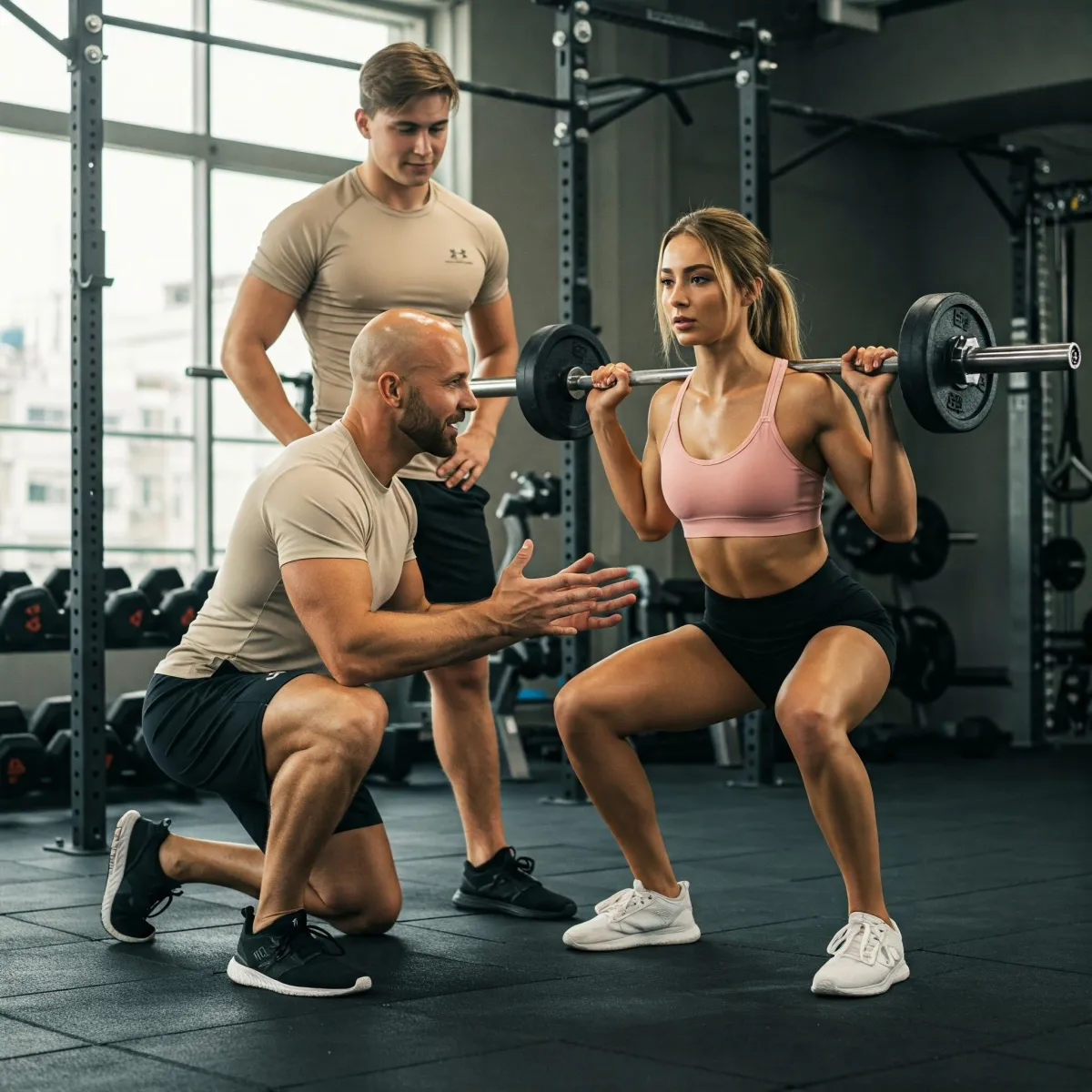 3 people in gym