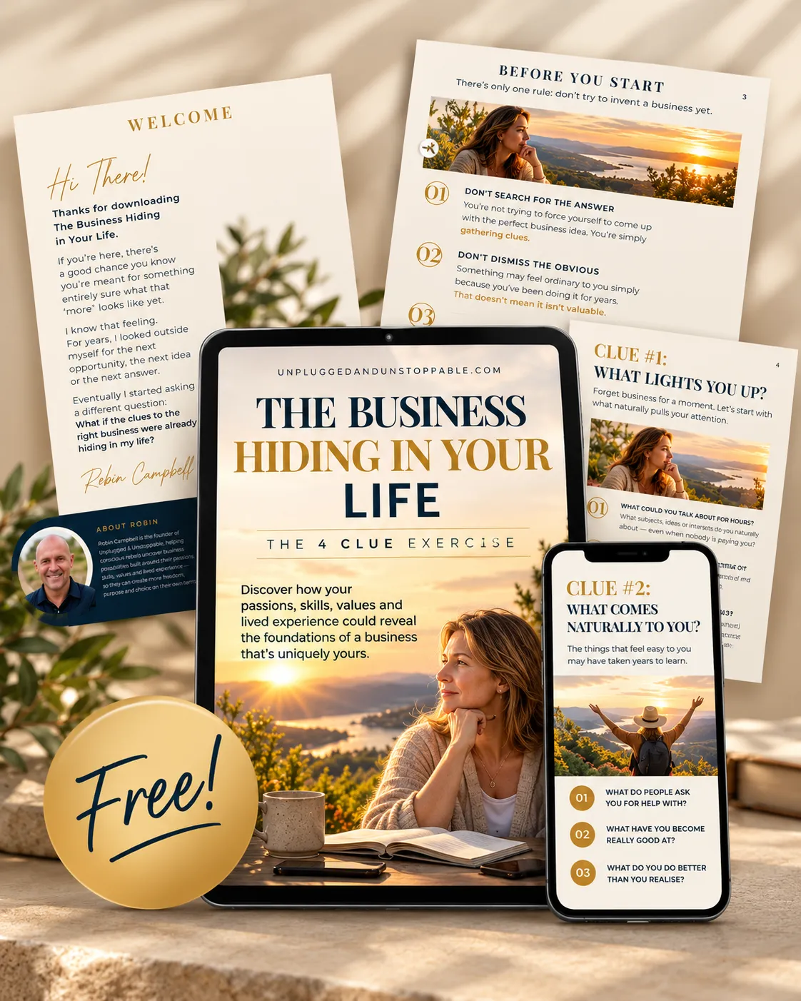 The Business Hiding in Your Life — The 4 Clue Exercise Workbook Mockup