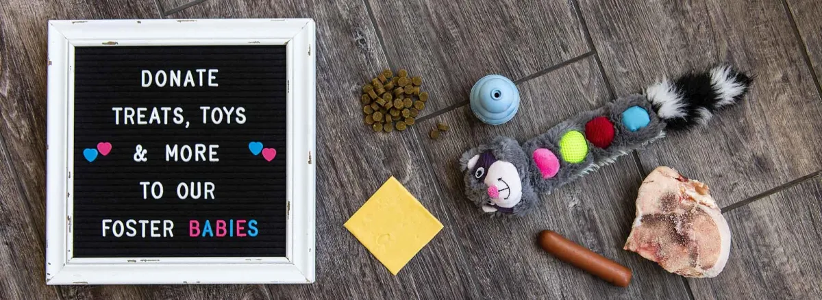 Banner image of sign and dog treats