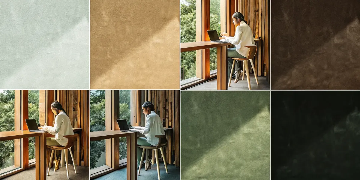 Woman using a stress reduction technique for a calm mind and body by a sunny window.