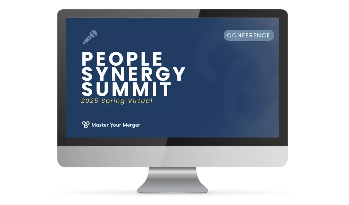 Computer mockup displaying the People Synergy Summit replay screen