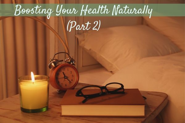 Nightstand beside bed