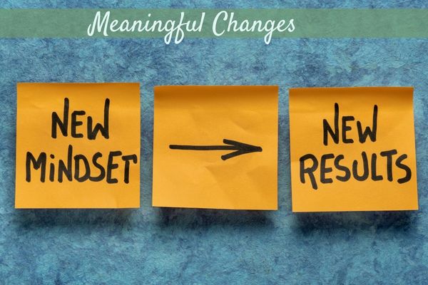 New Mindset = New Results sticky notes