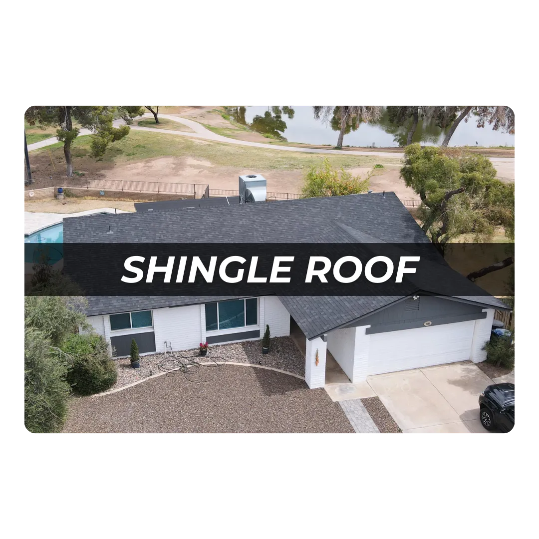 Asphalt shingle roof installed by Arizona’s Finest Roofing — reliable and cost-effective residential roofing in Arizona.