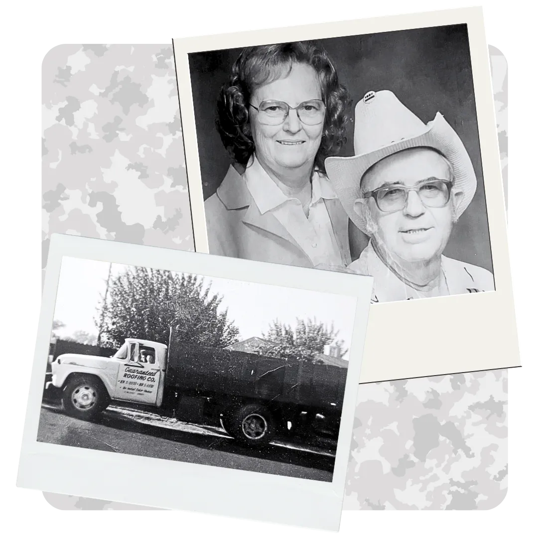 Legacy of Arizona’s Finest Roofing: original family roofing truck and grandparents who started the tradition of quality roofing services.