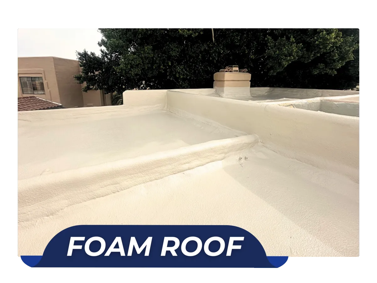 Energy-efficient foam roofing system applied by Arizona’s Finest Roofing — perfect for flat roofs and heat protection in Arizona.