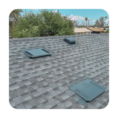 Close-up of a durable flat tile roof system common in Scottsdale, Arizona neighborhoods.