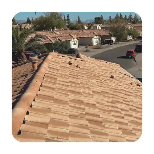 Side-by-side comparison of tile and asphalt shingle roofing options offered by Scottsdale roofing companies.