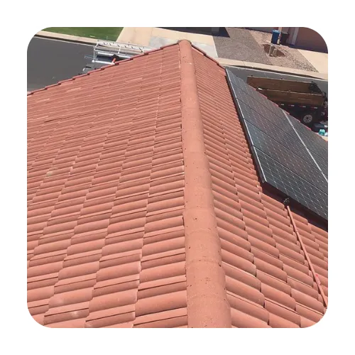 Large architectural shingle roof installation on a Scottsdale residence with valley flashing and roof vents.