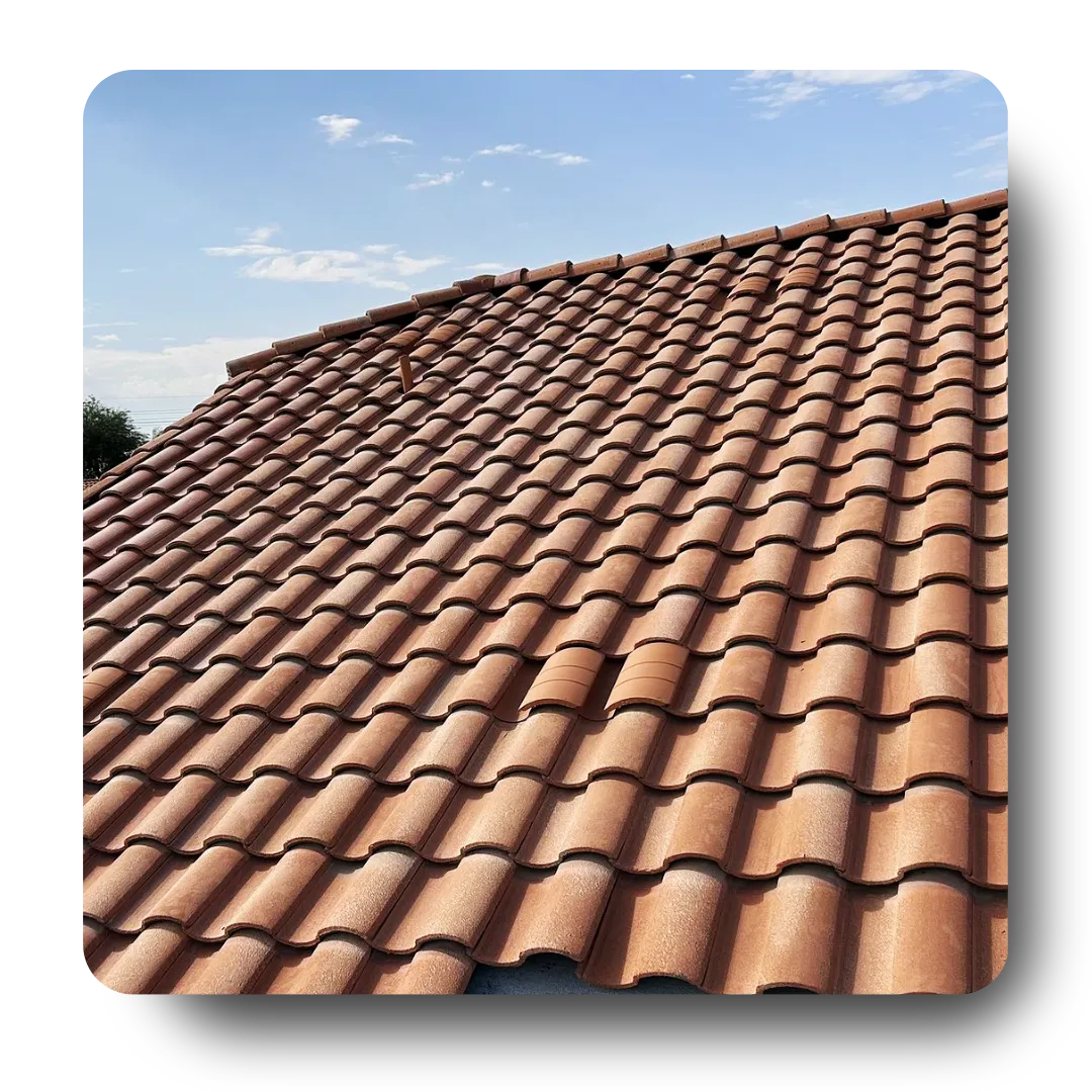 Tile roofing Phoenix AZ featuring S-tile terracotta roof installation