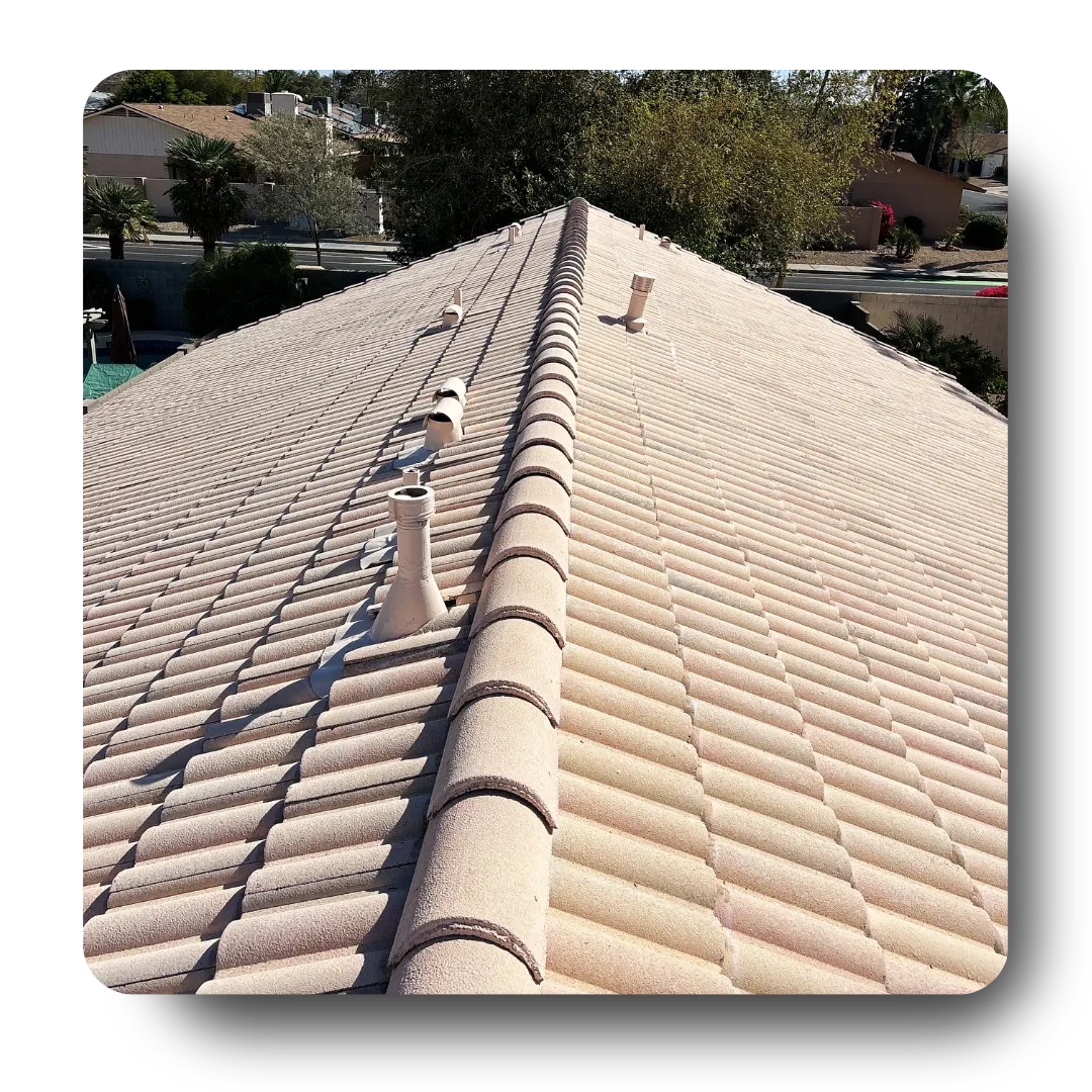 Roof Replacement in San Tan Valley featuring high-ridge barrel tile roofing