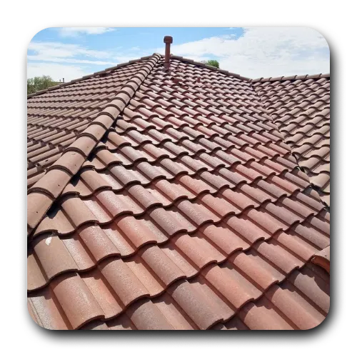 Beautifully finished red clay S-tile roof replacement installed by a top roofing contractor Apache Junction AZ
