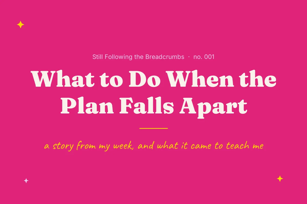 What to Do When the Plan Falls Apart