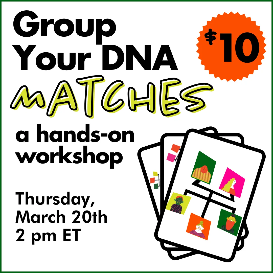 Group Your Matches a $10 hands-on workshop Thursday, March 20th 2pm ET