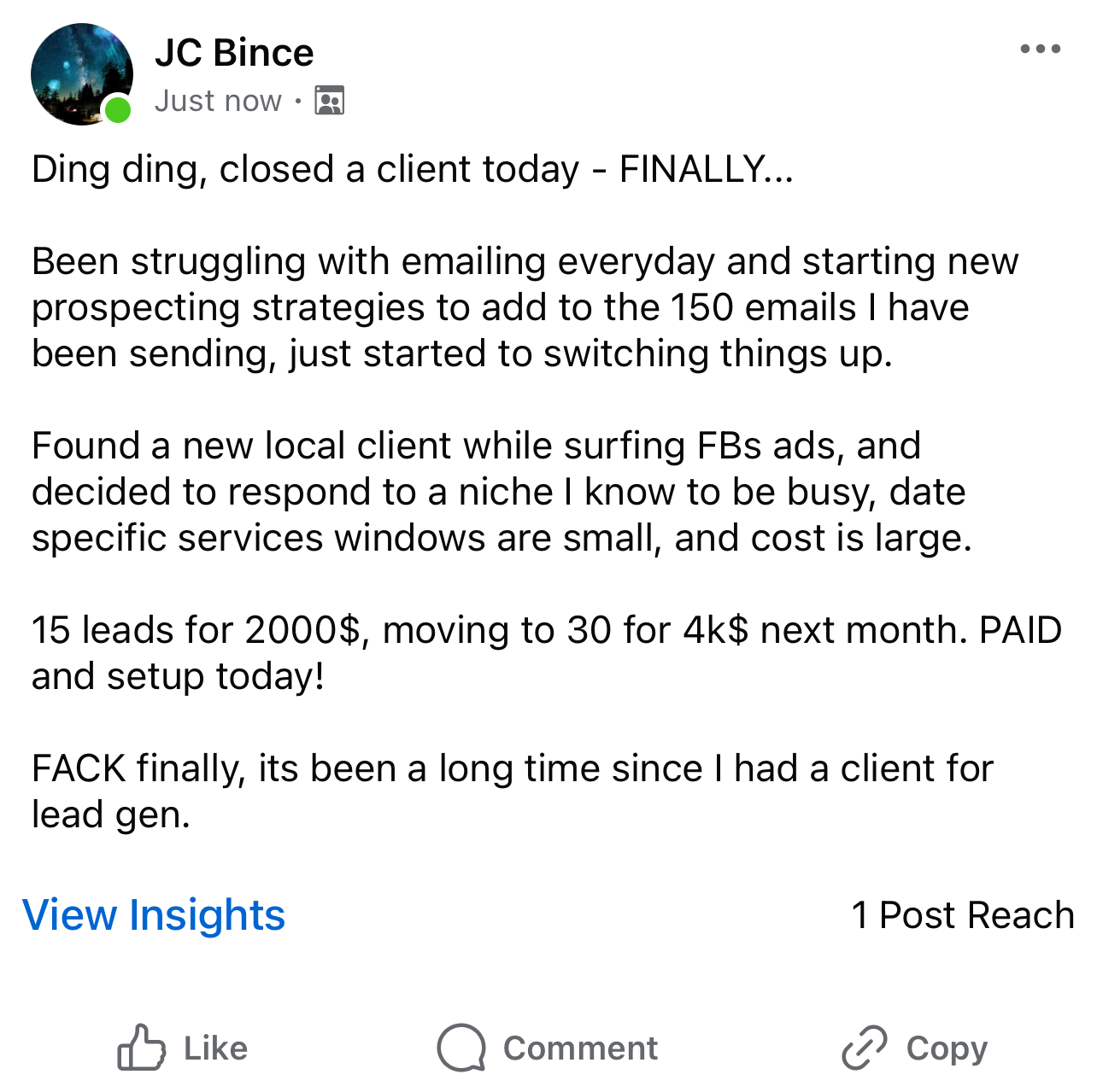Attendee testimonial