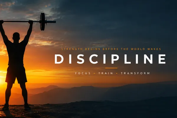 Discipline. Strength begins before the world wakes. Discipline. focus train transform.