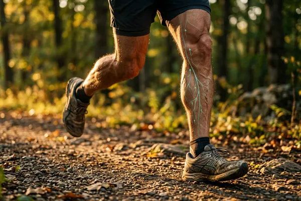 Calf muscles pumping blood and lymph back to the heart during a morning jog / The Morning Motivator
