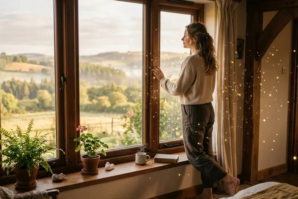 Person standing in morning light with golden sparkles — spirit signs and spiritual guidance / The Morning Motivator