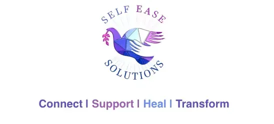Self ease solutions logo connect support heal transform in purple and blue
