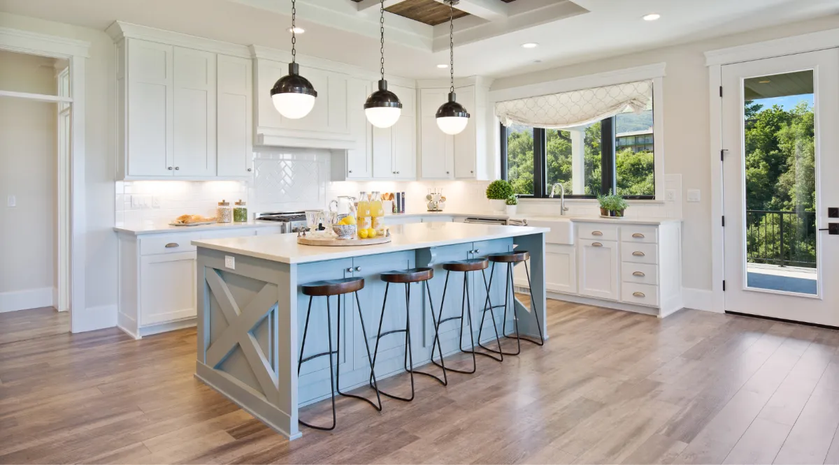 Charming custom suburban home with a spacious front yard, elegant architecture, and a warm, inviting design for comfortable family living.