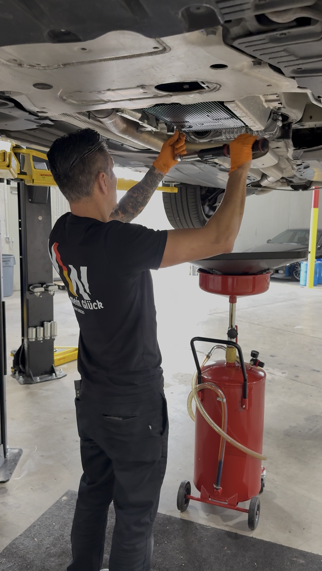 BMW car parked in San Diego with diagnostic tools