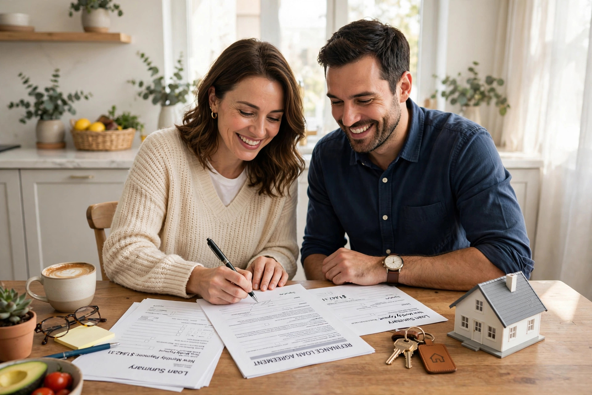 FHA Streamline Refinance — homeowner signing refinance paperwork with no appraisal