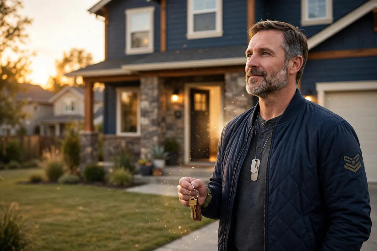 Veteran homeowner unlocking home equity with a VA cash-out refinance — turning equity into cash