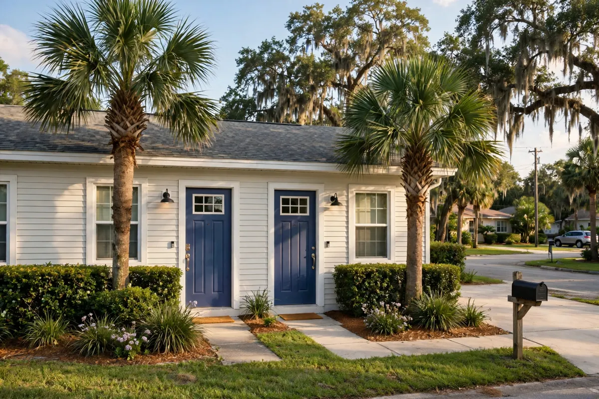 Well-kept Florida duplex with two front doors